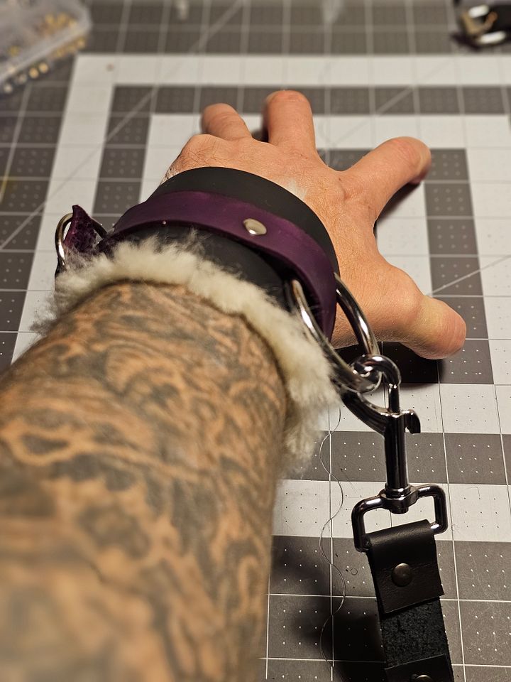 A Pair of Hand Crafted Leather Cuffs product image (1)