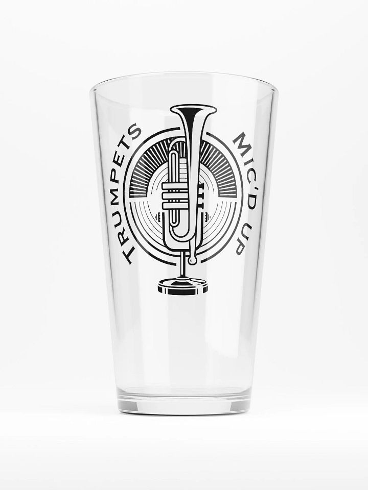Trumpets Mic'd Up Logo Pint Glass product image (1)