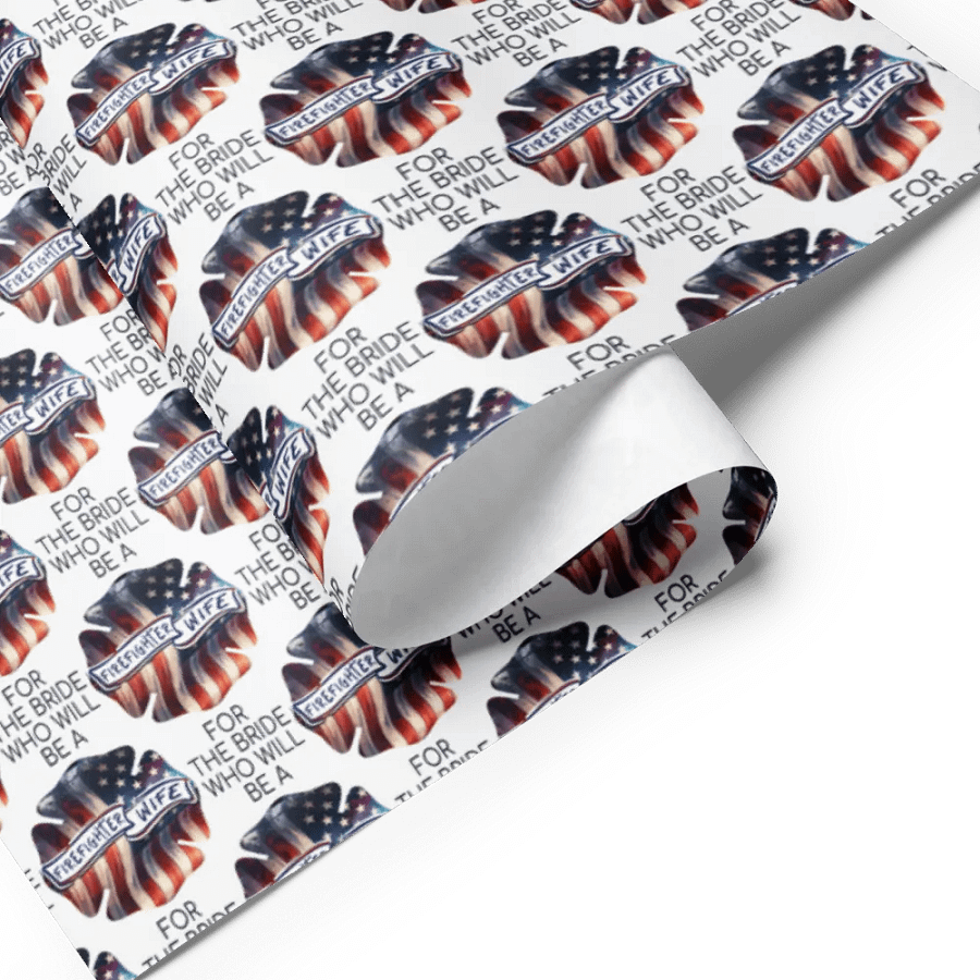 Wrapping Paper For The Bride To Be A Firefighter Wife Gift Wrap Sheet Set product image (5)