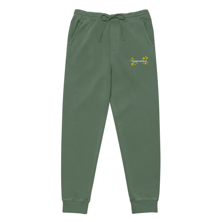 hyperverbal (comic sans and stars) embroidered pigment dyed joggers product image (2)