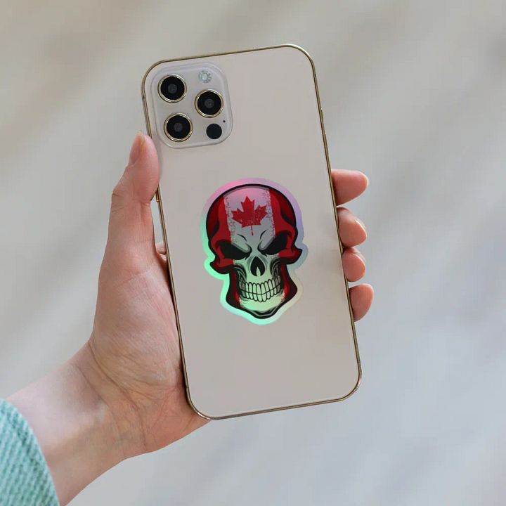 Canadian Skull Holographic Sticker Set product image (2)