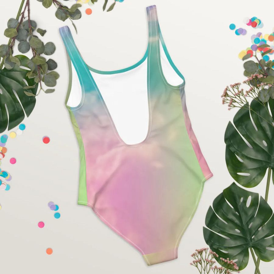Blur Cloud Rainbow Design one piece Swimsuit - V11 product image (4)