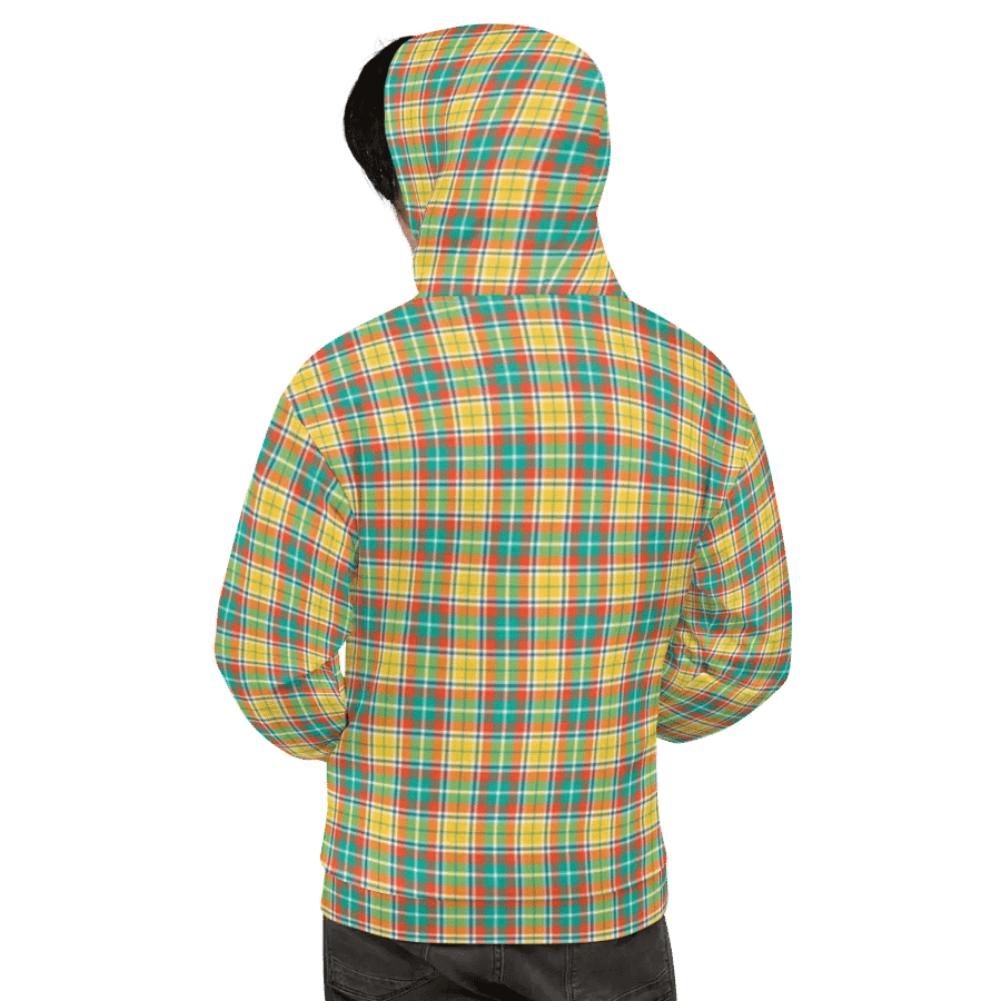 Yellow and Seafoam Green Plaid Hoodie product image (9)