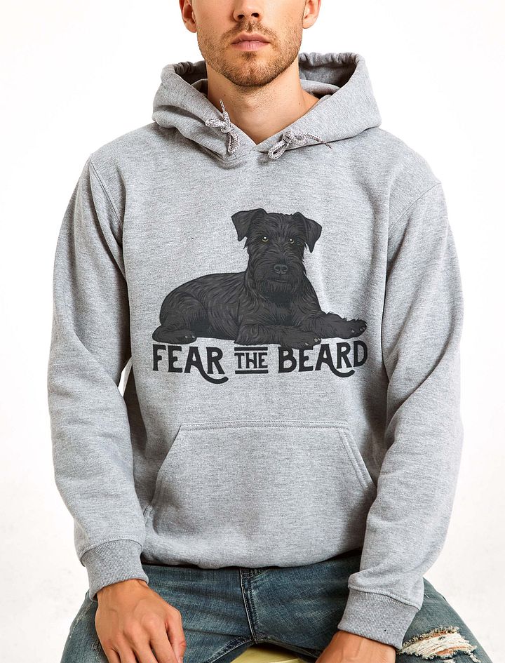 Fear the Beard Hooded Sweatshirt of a Schnauzer(Black) | Funny Hoodie for Bearded Dog Paw-rents product image (23)