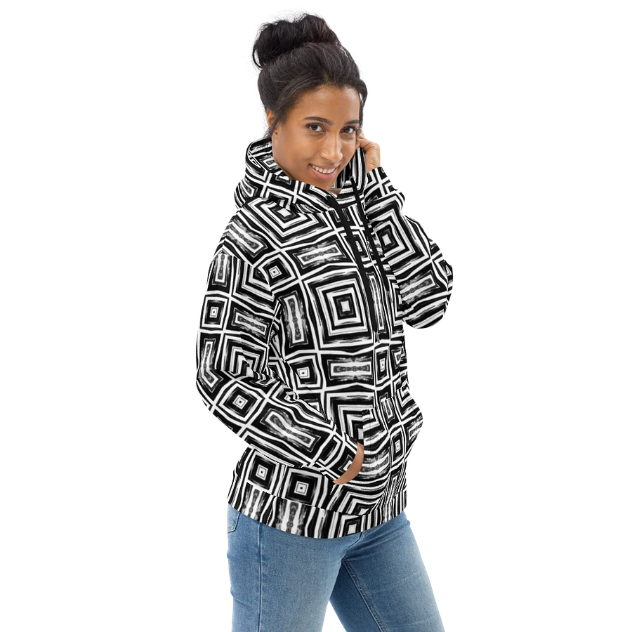 Abstract Monochrome Repeating Pattern Unisex All Over Print Hoodie product image (13)