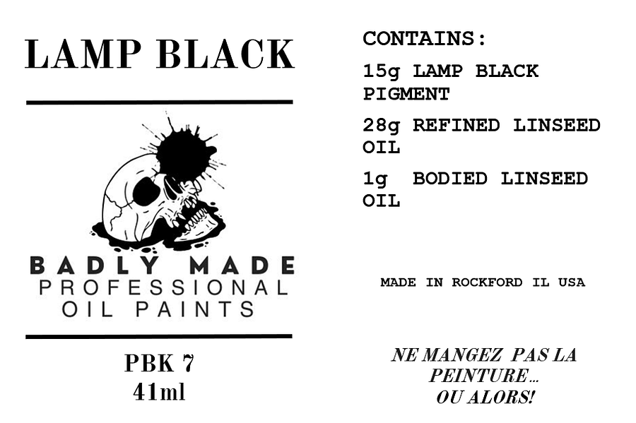 BADLY MADE PROFESSIONAL OIL PAINT LAMP BLACK PBK 7 product image (2)