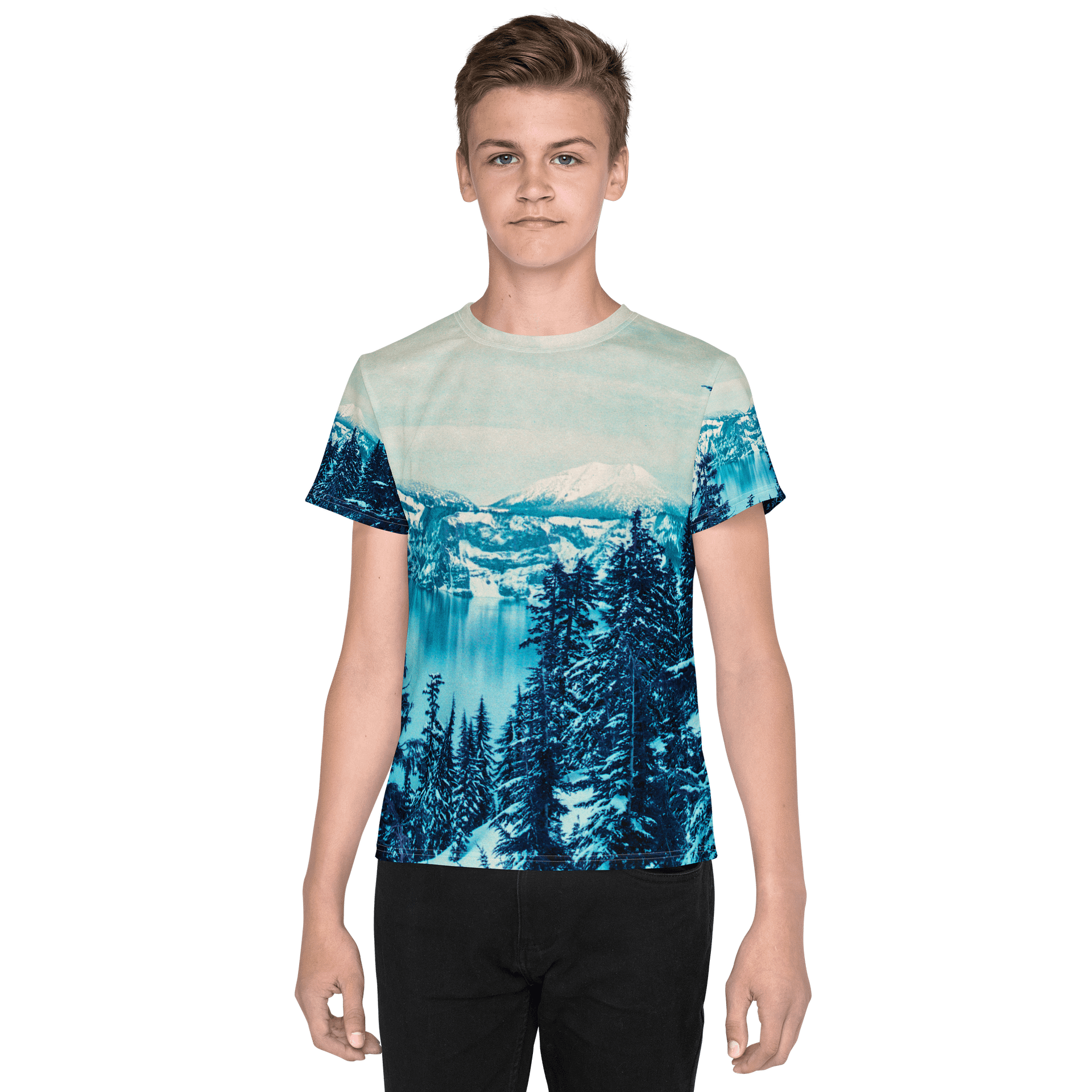 Crater Lake Lomopurple Youth Crew T-Shirt product image (1)