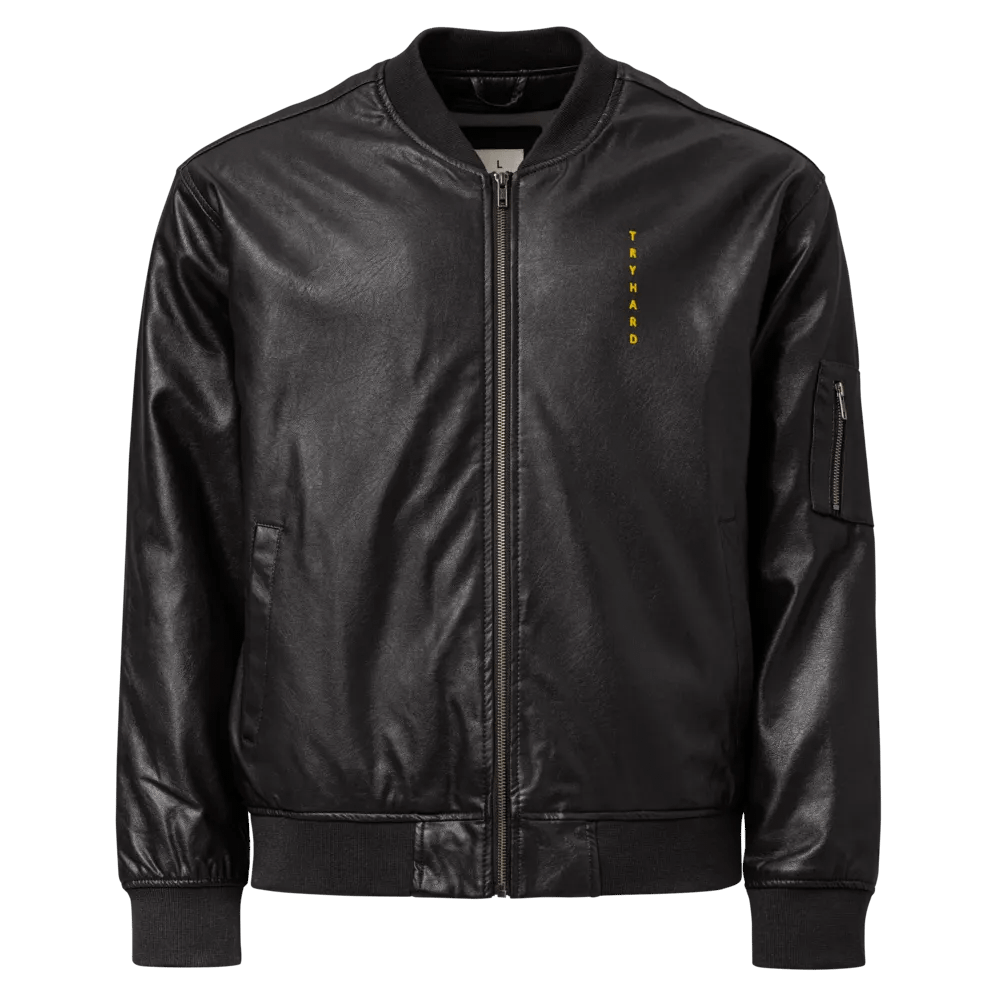 TRYHARD Leather Bomber Jacket product image (1)