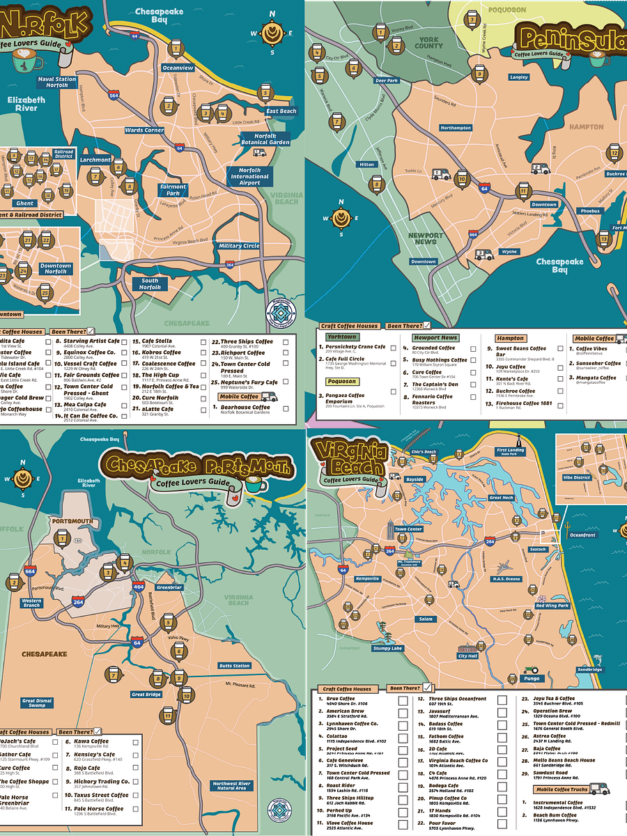 Caffeinated Hampton Roads Map Bundle - Digital Download product image (2)