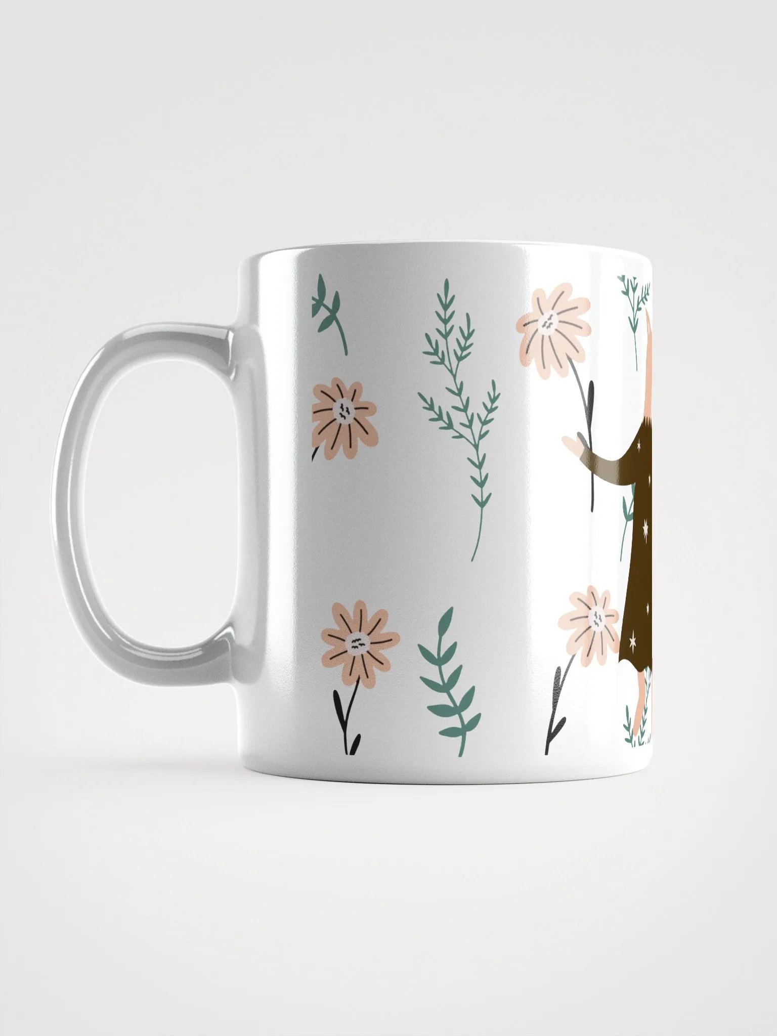 COFFEE MUG Floral Fox Folk Art| Housewarming Birthday Gifts Cute Weird Stuff Quirky Tea Ceramic product image (4)