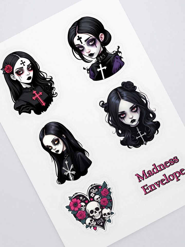 Pale Goth Girl Sticker Set - Collector's Sticker Pack product image (2)
