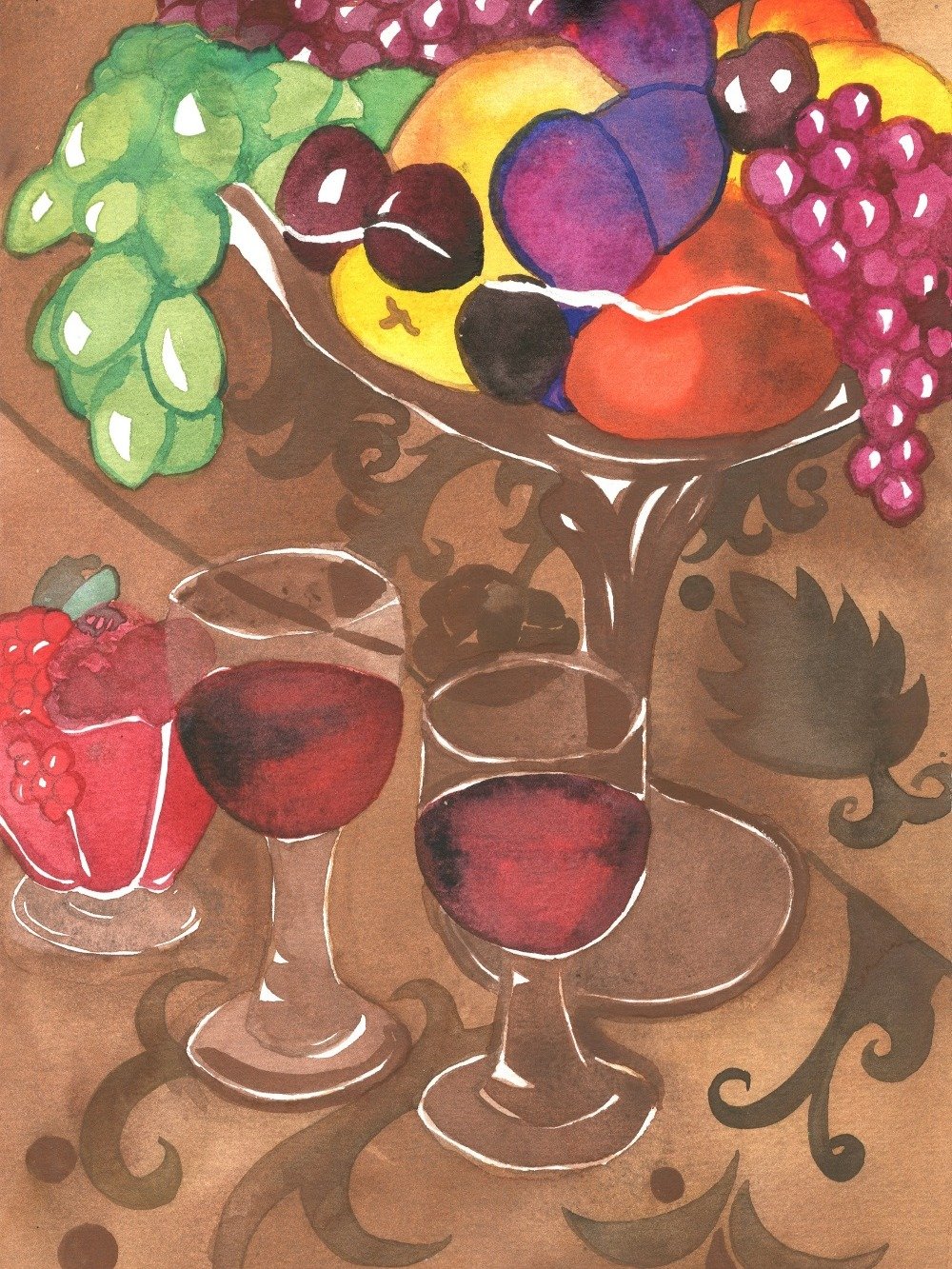 Wine And Fruits Art Print product image (12)