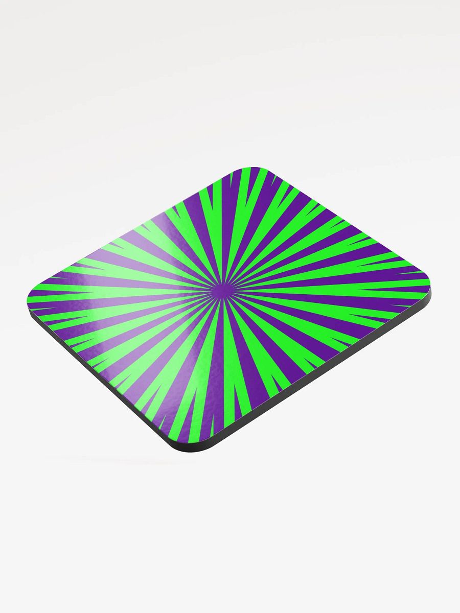 Green Purple Twisted Spirals Coaster, Strange Circus Style Home Decor product image (4)