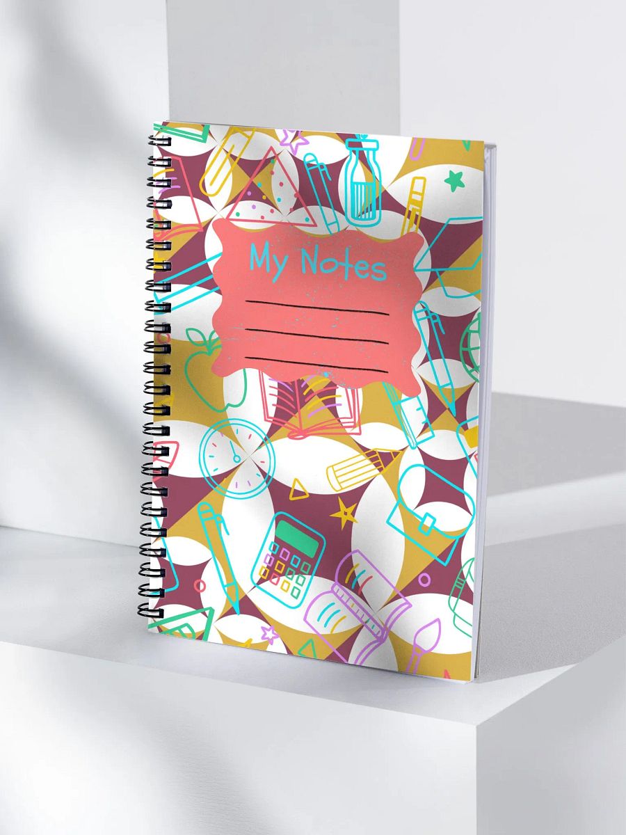 School Supplies Maroon & Gold Geometric Notebook product image (4)