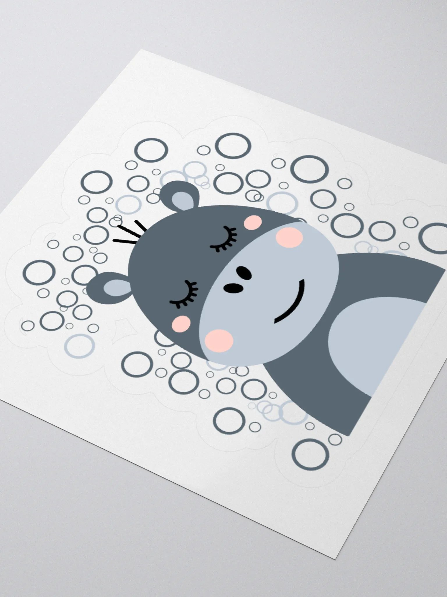 Blushing Hippo Kiss Cut Stickers product image (8)