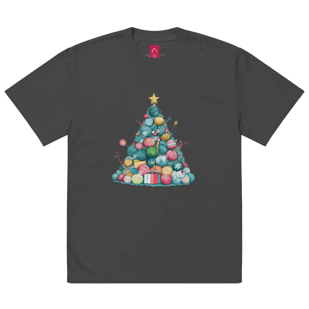 Yarn Christmas Tree Oversized T-Shirt product image (5)