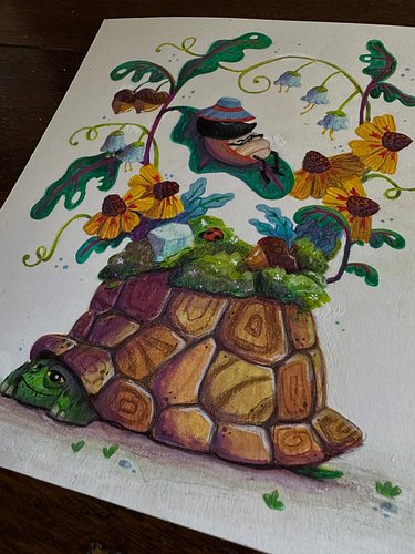 A nap outside? Perfection! A gouache painting for this week’s @chaoticdrawalong prompt “Garden creatures”.

#gouchepainting #...