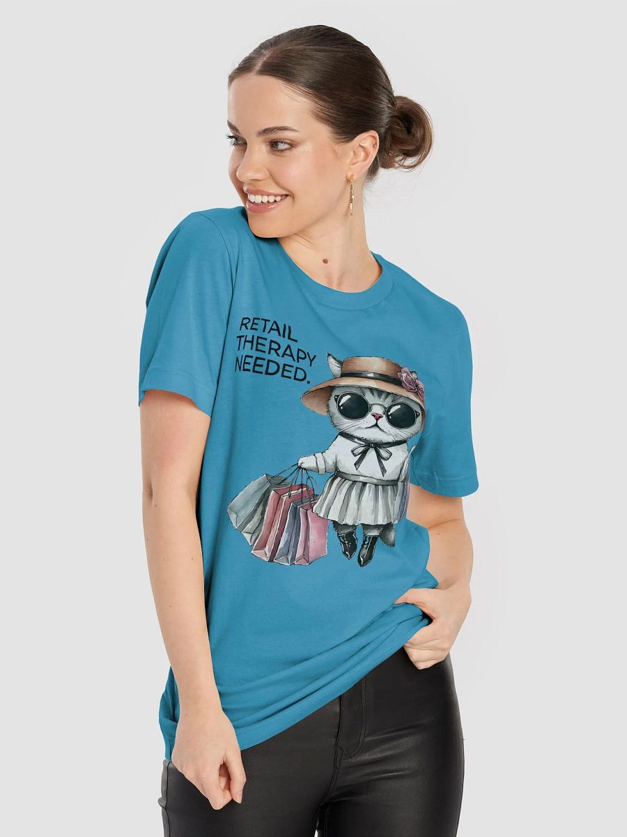 "Retail Therapy Needed" Stylish Shopping Cat T-Shirt product image (8)