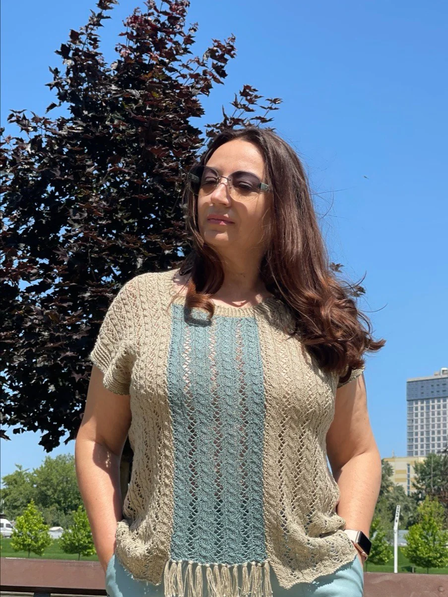 PDF мастер-класс по вязанию летнего ажурного топа с бахромой | Женский Топ | Вязание спицами product image (7)