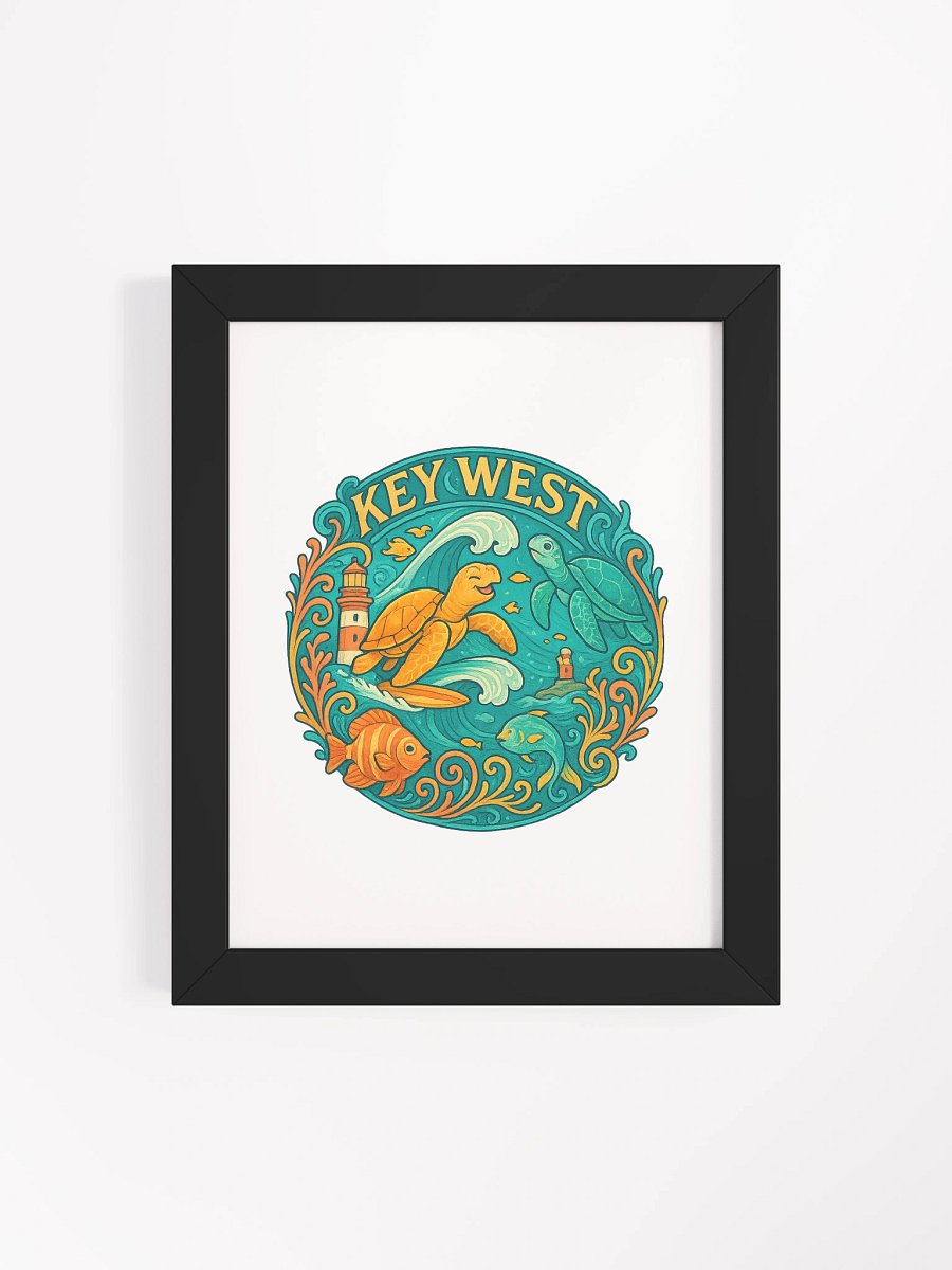 Key West Framed Poster with Turtles, Fish, and Lighthouse product image (4)