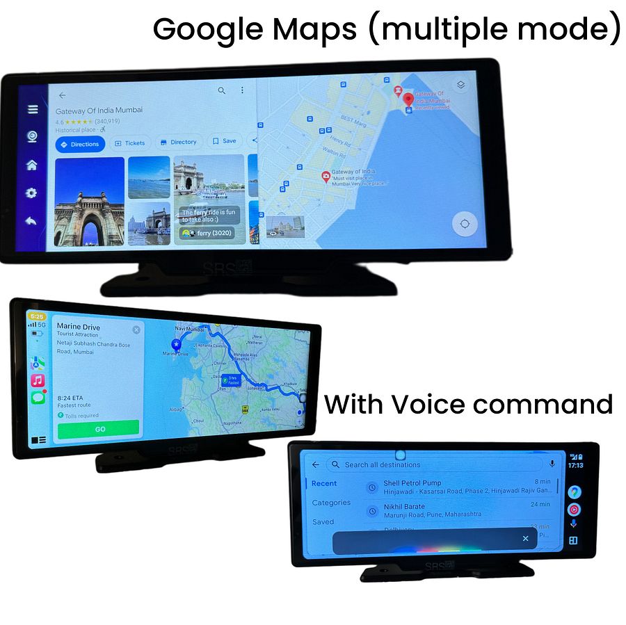 SRS ABSOLUTE 2K 4G Smart Dash Cam| Android ADAS|Wireless CarPlay| 24x7 Remote Audio/Video/GPS Monitor|BT WIFI HotSpot|1TB MicroSD Supp|Map-Apps-PlayStore-MultiTask| Steering Control|Split Screen -Gen3 product image (8)