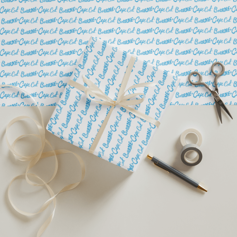 BOURNE to Cape Cod™ | BRN.2C.C.™ Coastal Logo Wrapping Paper – Set of 3 Matte Sheets product image (3)