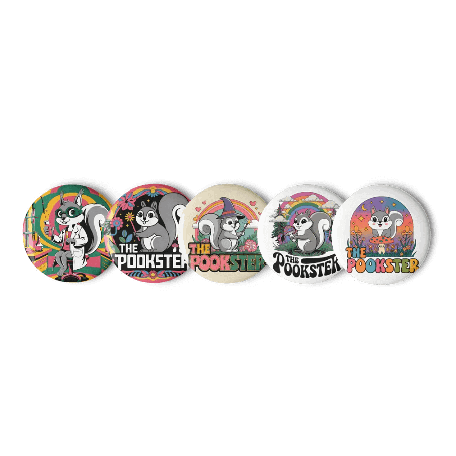 Original Pooky Artwork Buttons: Set of Five -M product image (1)