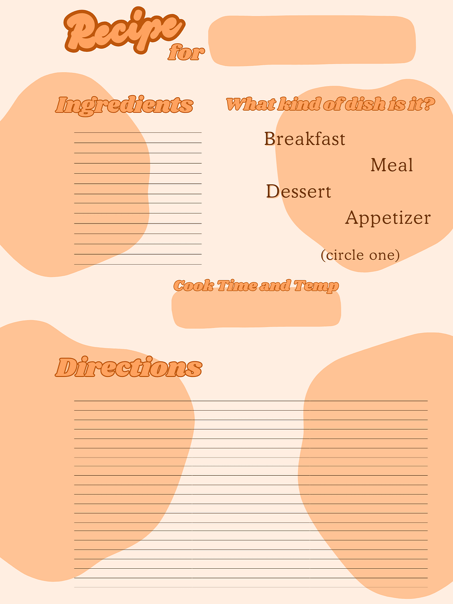 March's Planner Design - Recipes Sheets (Letter Size) product image (4)