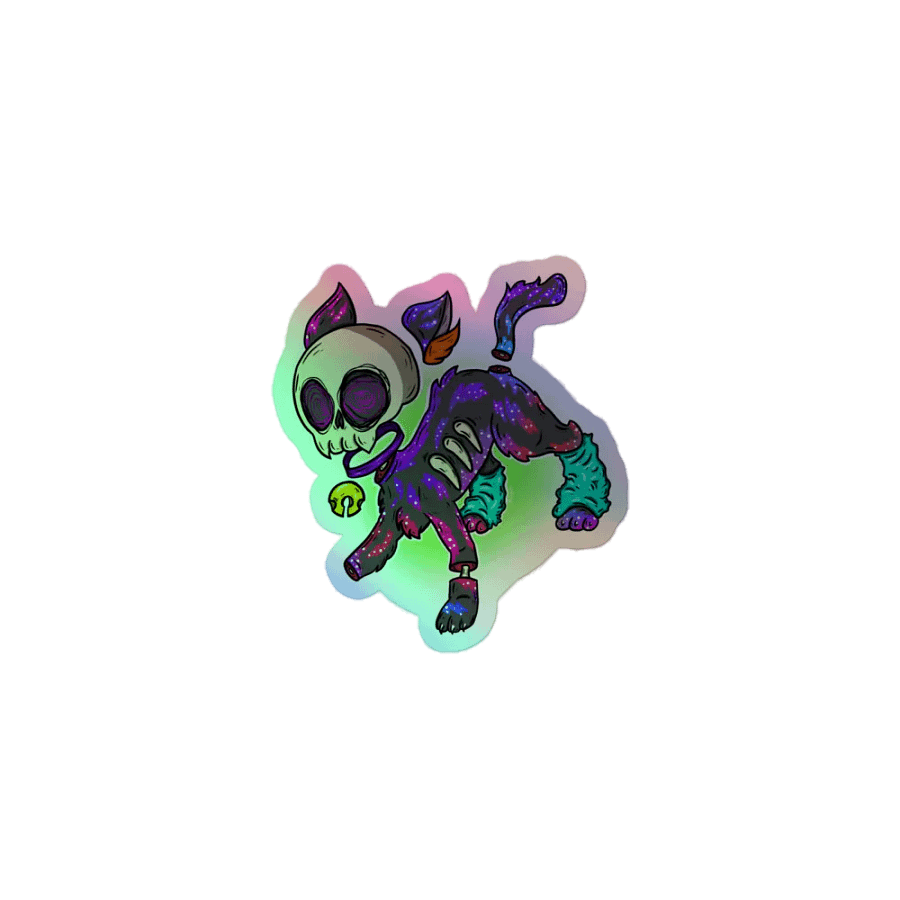 Skull Cat Holo Sticker product image (1)