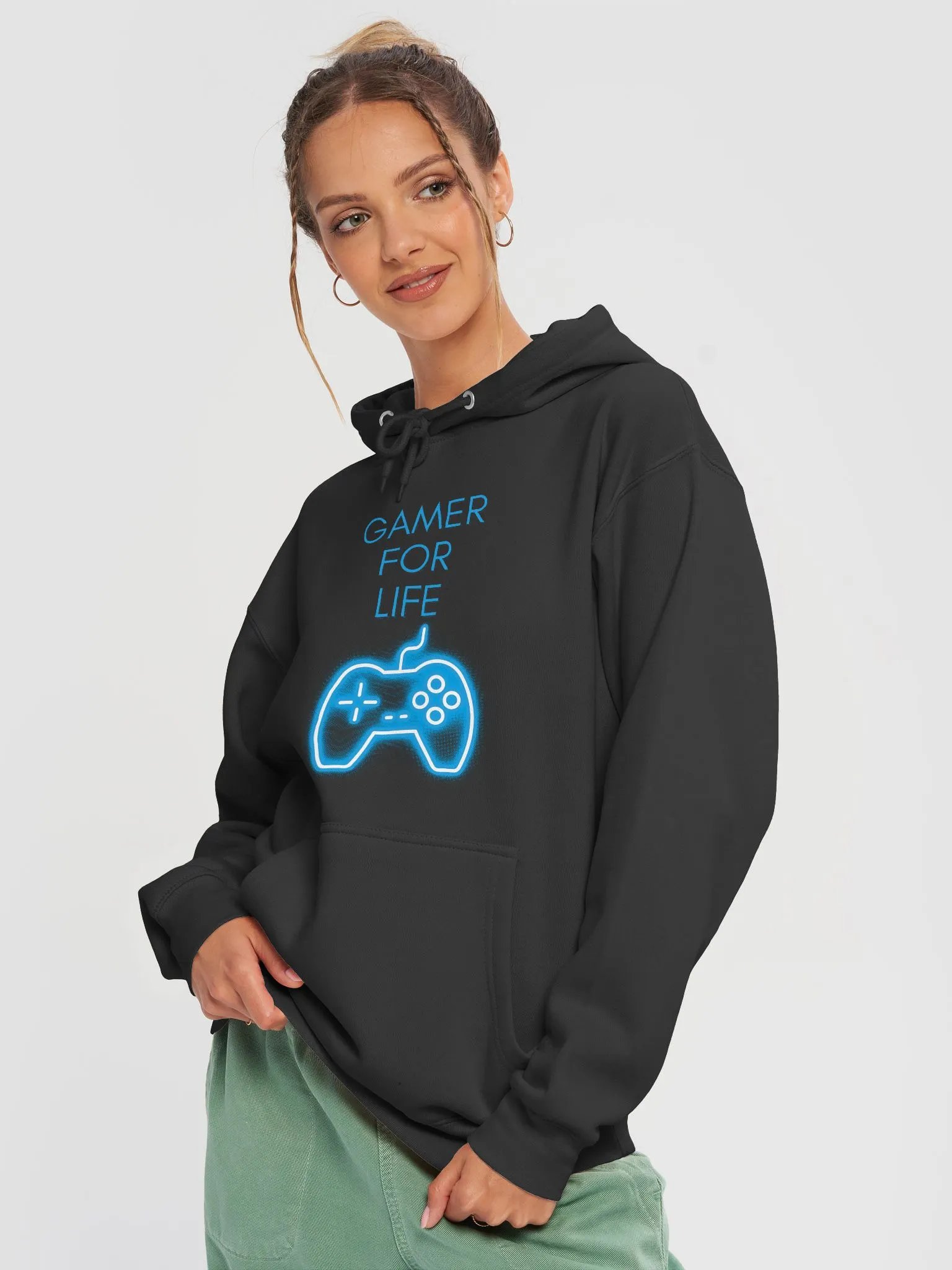 Gamer (Blue) Hoodie Female product image (12)