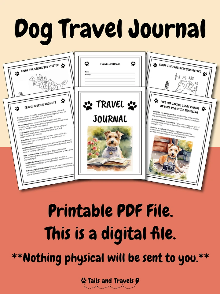 Printable Dog Travel Journal product image (2)