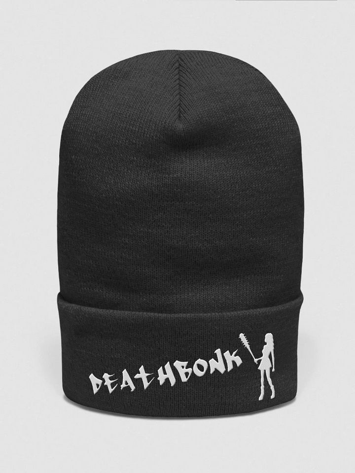 DEATHBONK Beanie (white on black) product image (1)