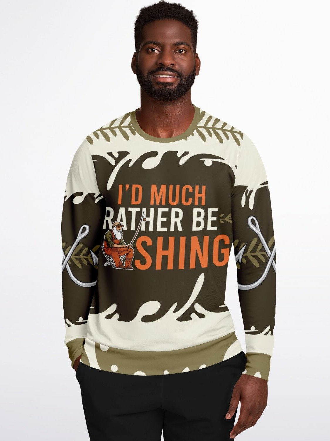 "I’d Much Rather Be Fishing" Sweatshirt - Vintage Fisherman Graphic | Cozy Outdoors Gift for Fishing Lovers | Stylish Unisex Sweatshirt product image (3)