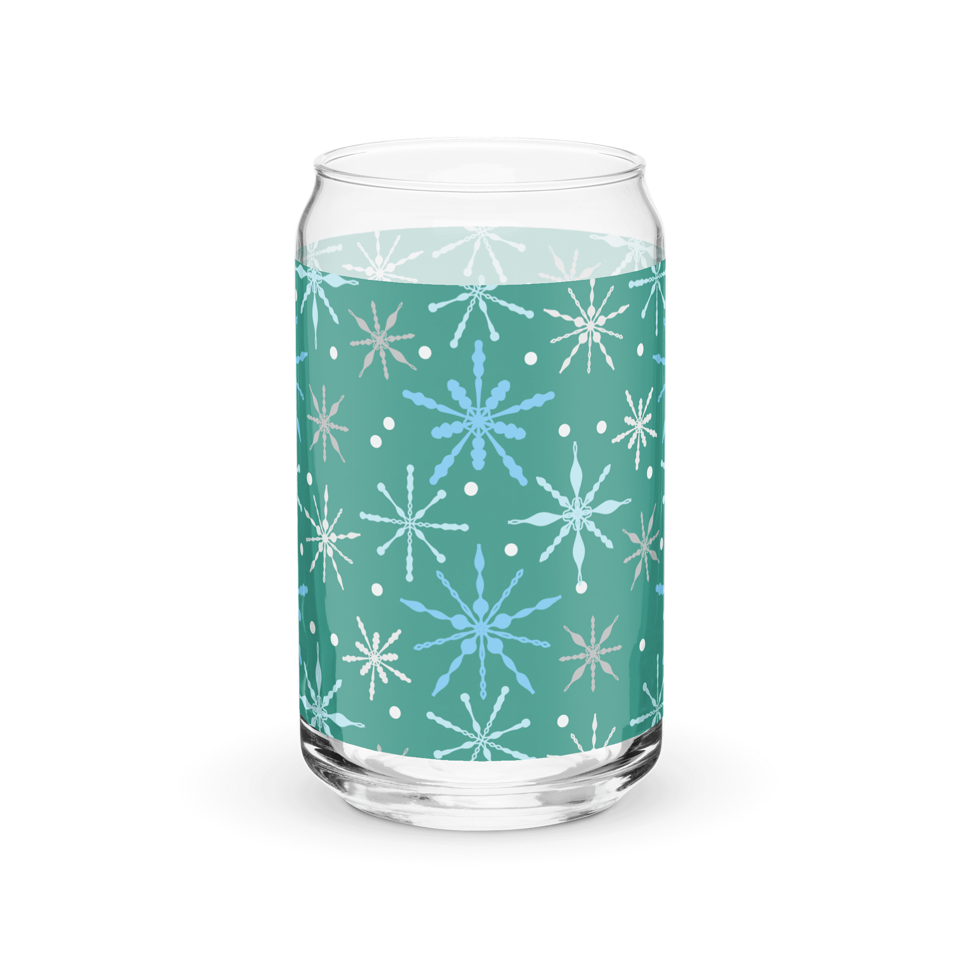 Snowflakes Pattern in Aqua Glass Tumbler product image (5)