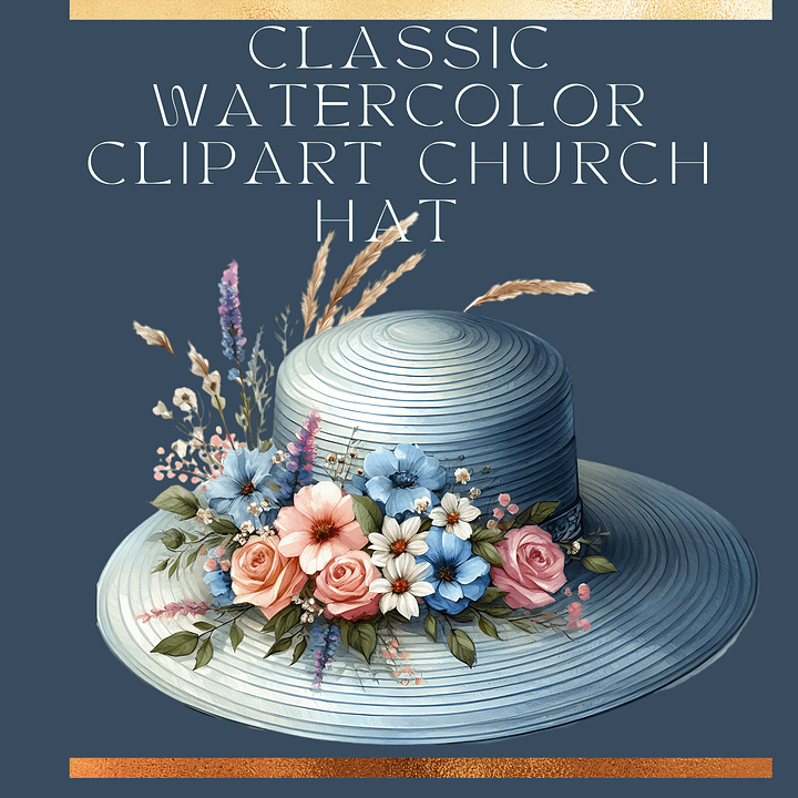 Classic Watercolor Church Hat Clipart product image (1)