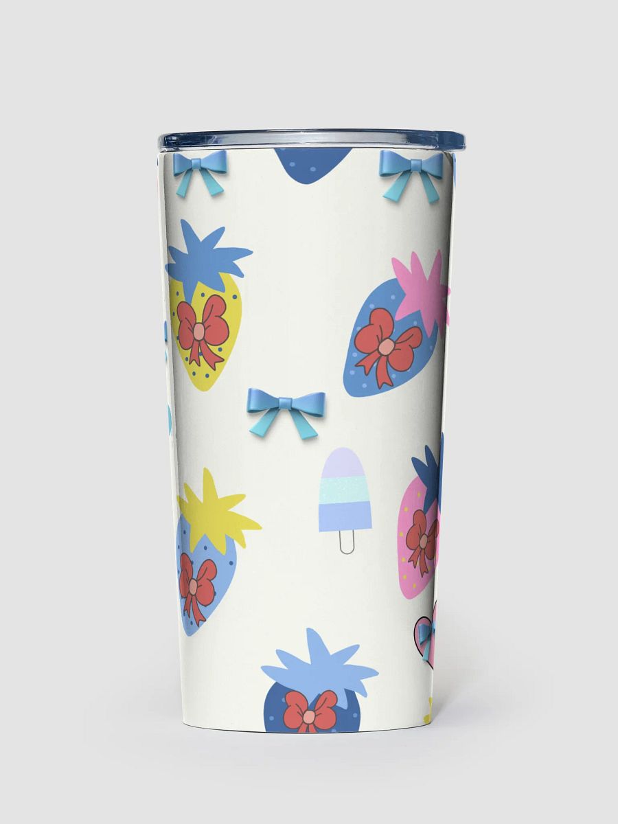 Strawberry Delight 20oz insulated Stainless Steel Tumbler with reusable Straw, lead proof cup lid. Tumbler Mug Flasks product image (1)