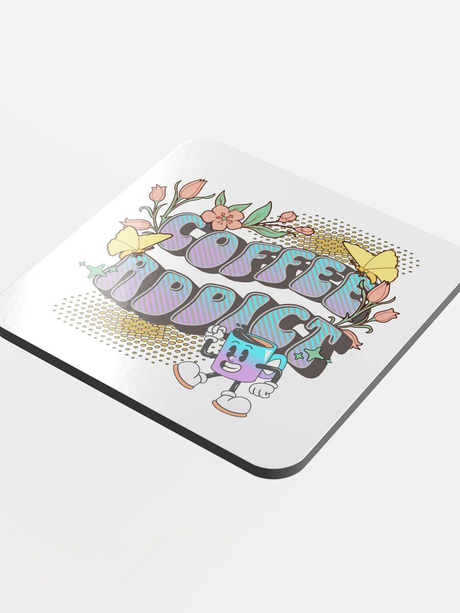 Coffee Addict Mascot Mug Cheerful Cork Coaster product image (4)