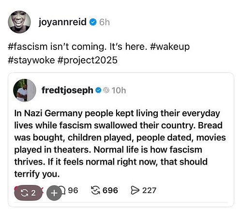 Everyday Trump increasing the pressure & people just keep going about their normal lives.

We need more people to speak out.
...