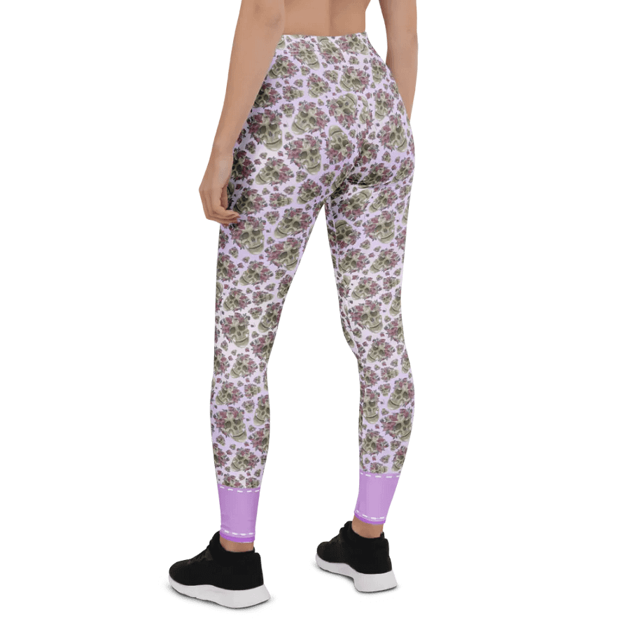 Smoky Lilac Skull & Rose Leggings product image (3)