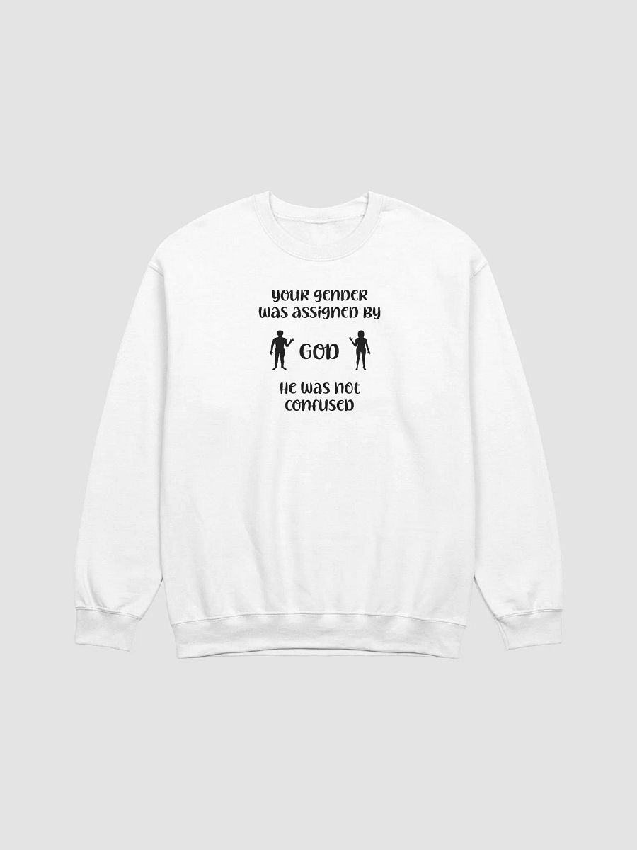Your Gender Was Assigned by GOD. Relaxed Comfort Crewneck Sweatshirt product image (1)