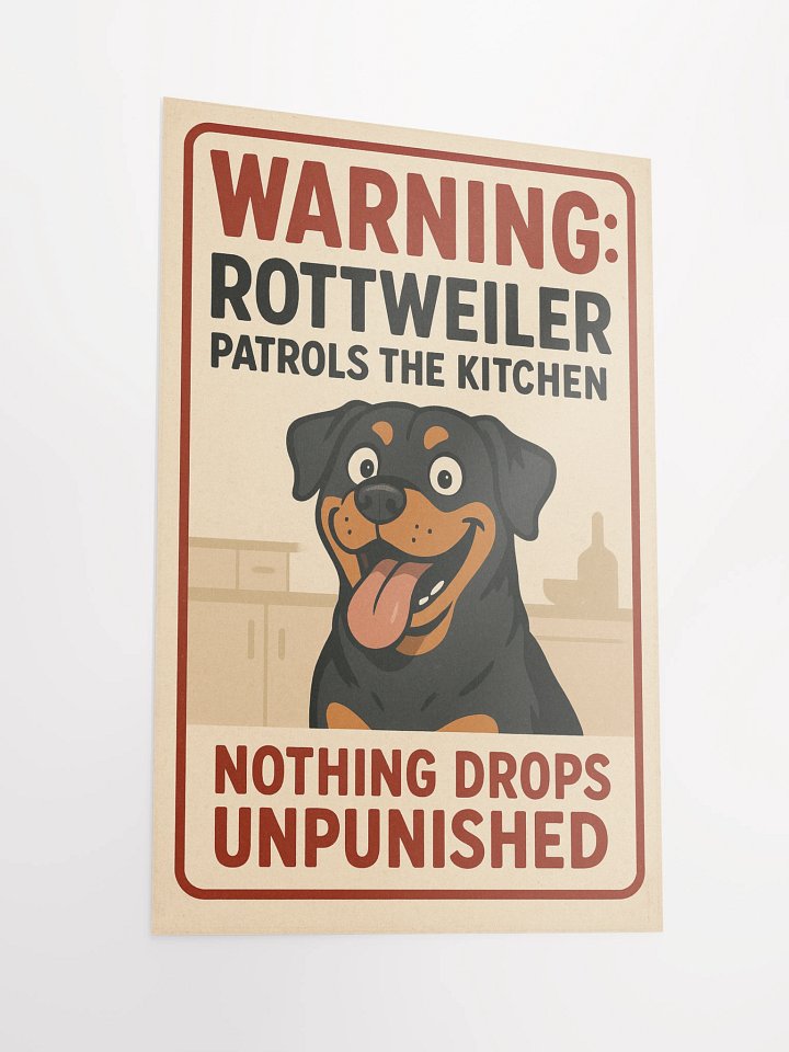 WARNING: Rottweiler Patrols the Kitchen. Nothing Drops Unpunished. product image (6)