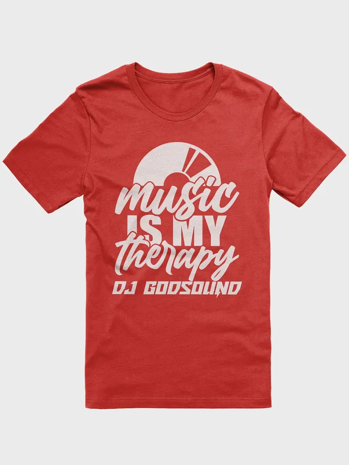 DJ T-Shirt With Graphic Rapper Merch Band Merch Music Merch By DJ GodSound "Music is My Therapy" Classic Fit UNISEX Red T-Shirt product image (1)