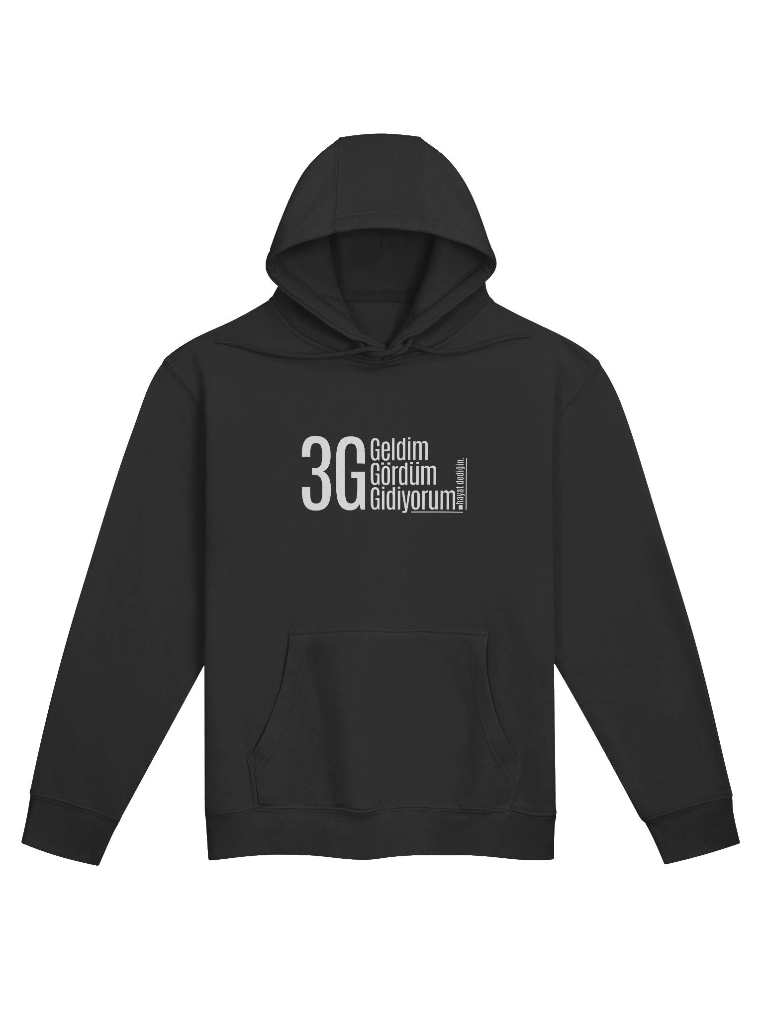 "Geldim Gördüm Gidiyorum" Türkçe Tasarımlı Lane Seven Premium Süper Yumuşak Kapüşonlu Sweatshirt product image (1)