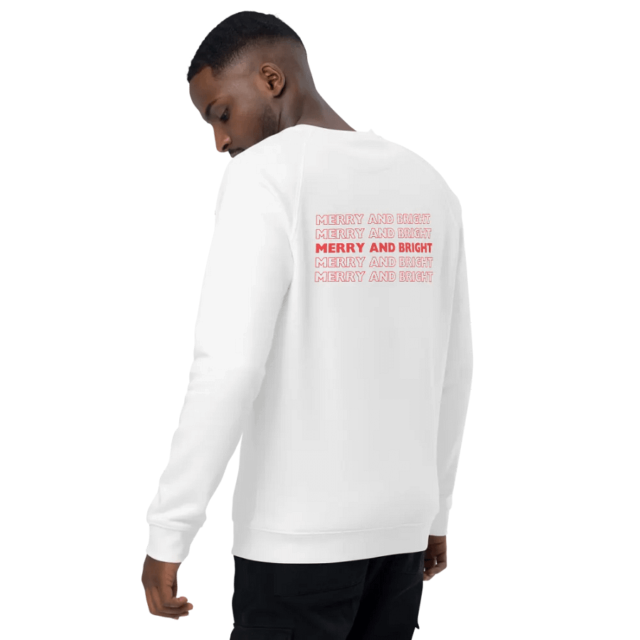 MERRY AND BRIGHT Unisex Organic Raglan Sweatshirt product image (9)