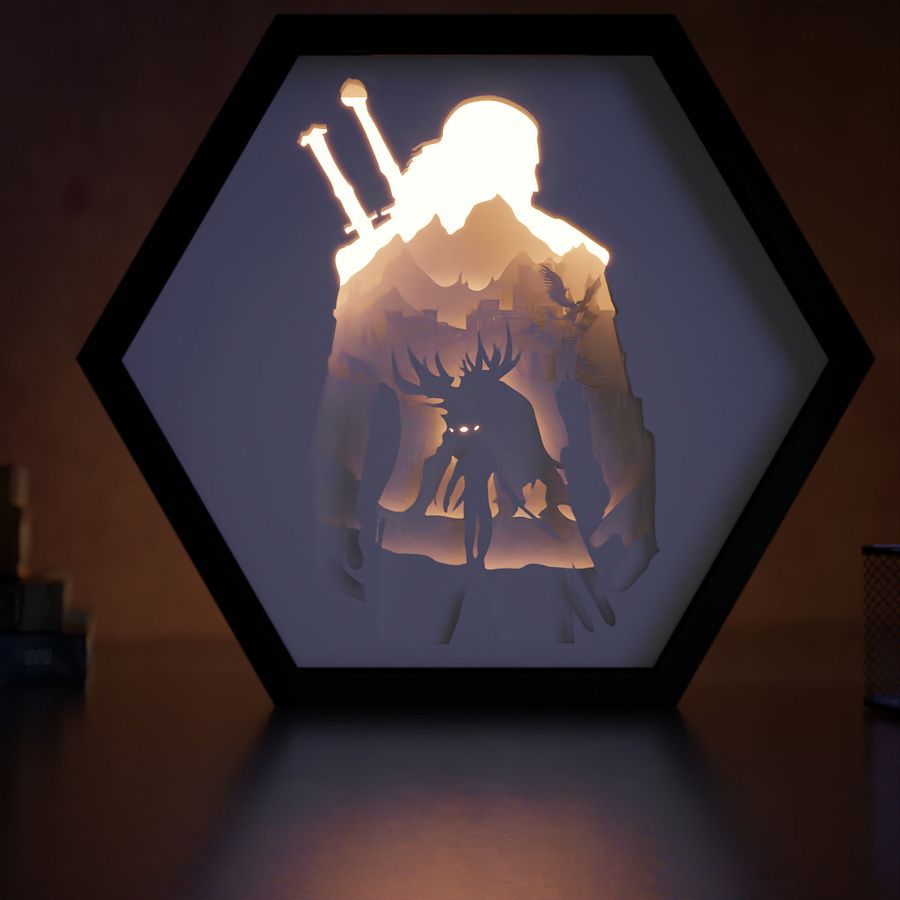 Witcher Lightbox template 2 in 1 - PDF PNG SVG DXF + Video Tutorial product image (1)