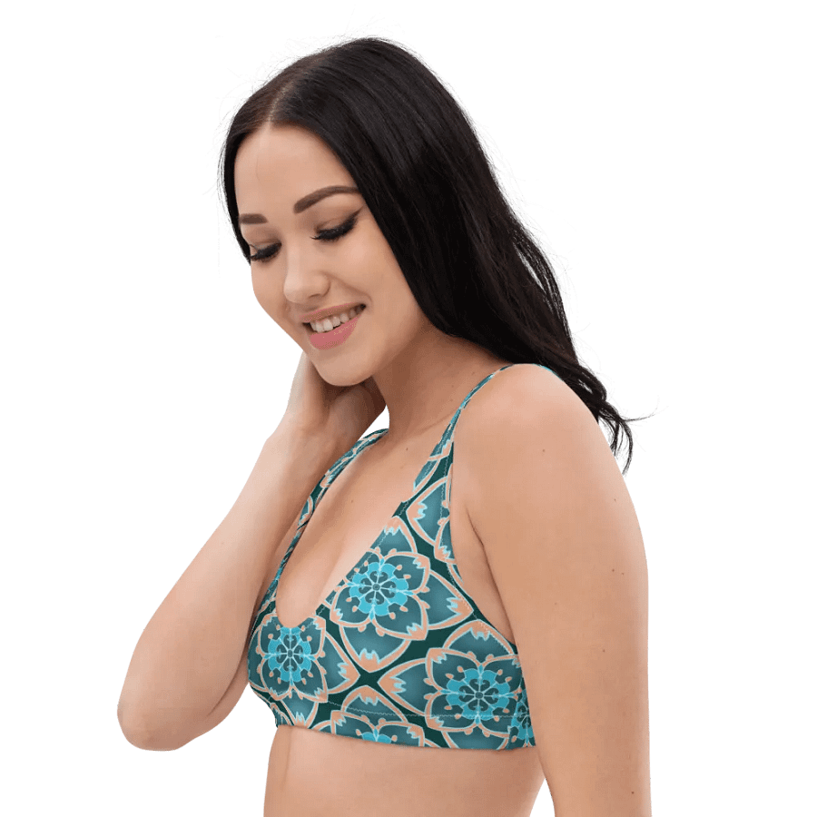 Beautiful Green Pillow Pattern Padded Bikini Top product image (5)