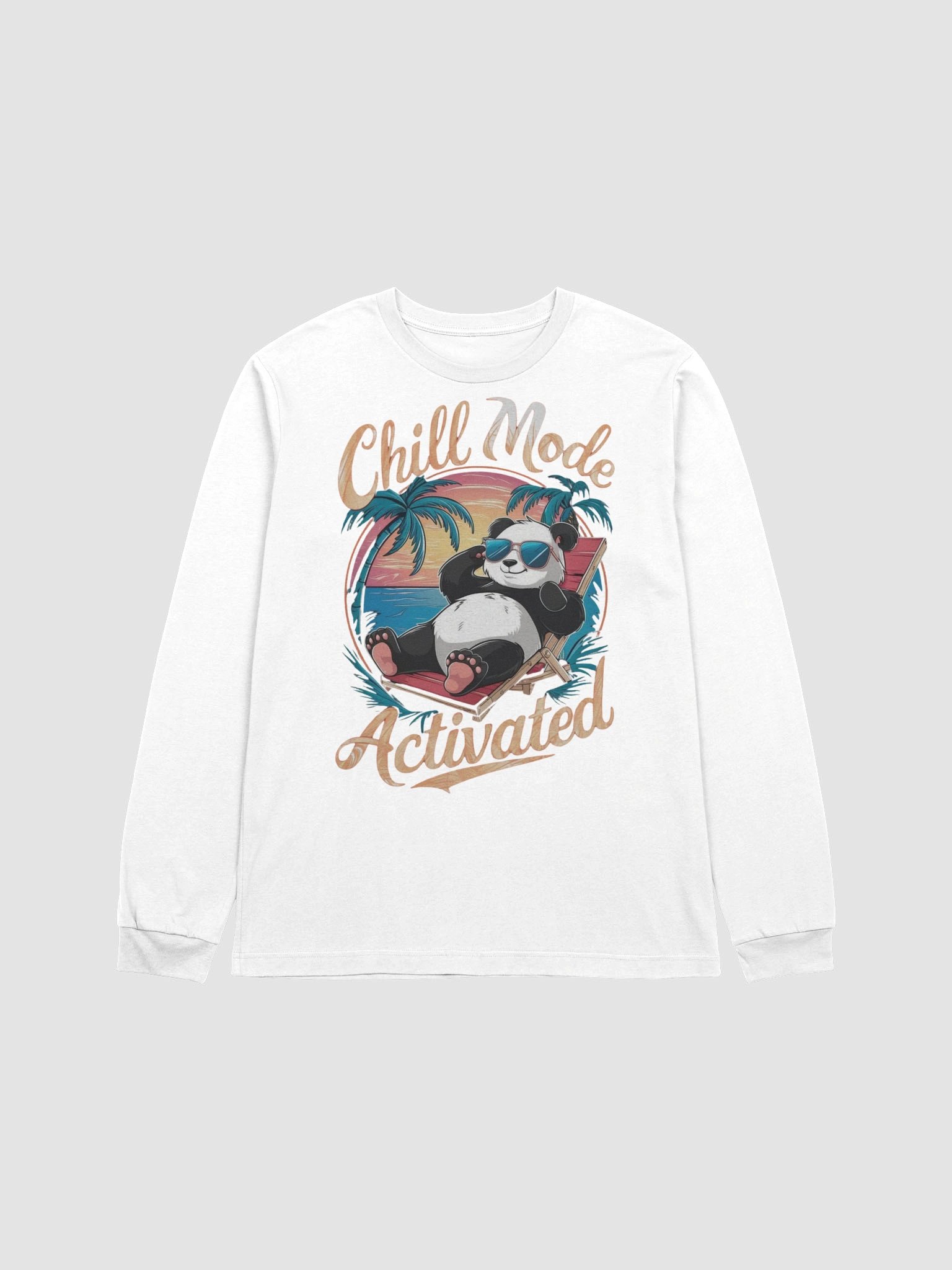 Chill Mode Activated Panda Long Sleeve T-Shirt product image (1)
