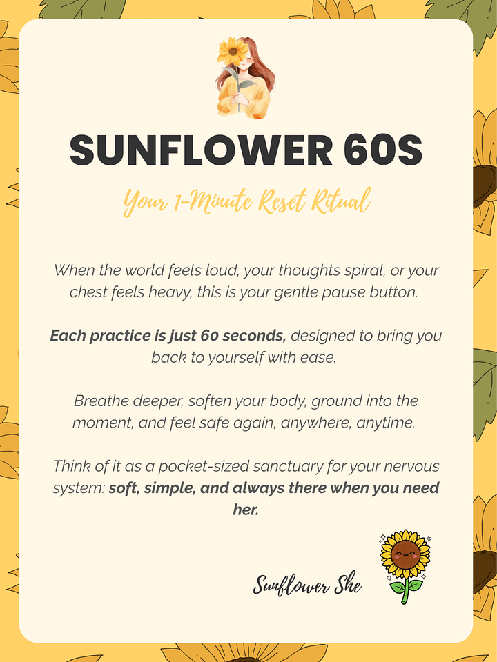Sunflower 60s: 1-Minute Rituals to Calm Your Nervous System Anywhere, Anytime product image (2)