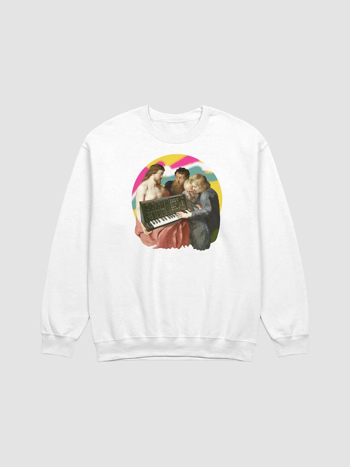 Korg's Apparition to the Disciples by Frank Fonik (Korg MS-20), Techno EDM Classic Crewneck Sweatshirt product image (2)
