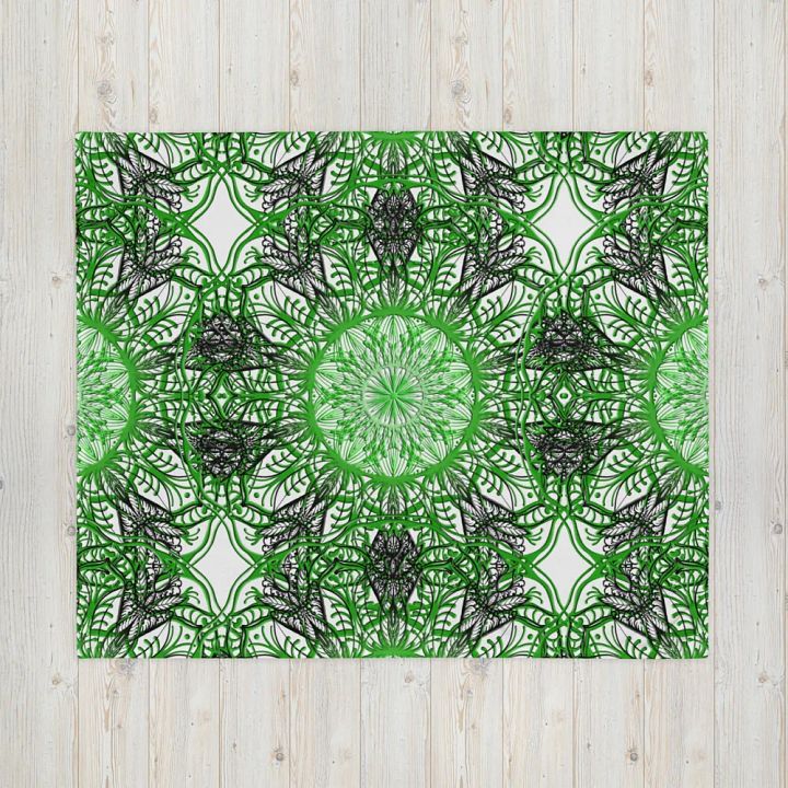 Verdant Kaleidoscope Throw Blanket product image (2)